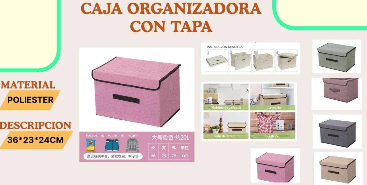 CAJA ORGANIZADORA CON TAPA