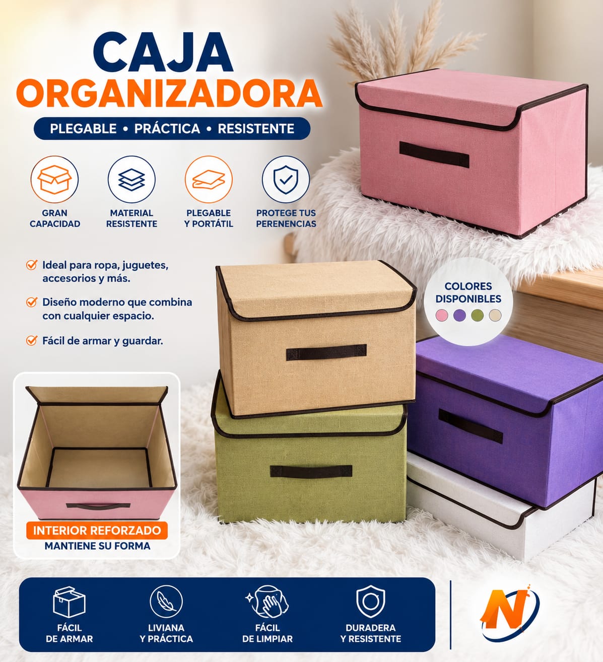 CAJA ORGANIZADORA CON TAPA