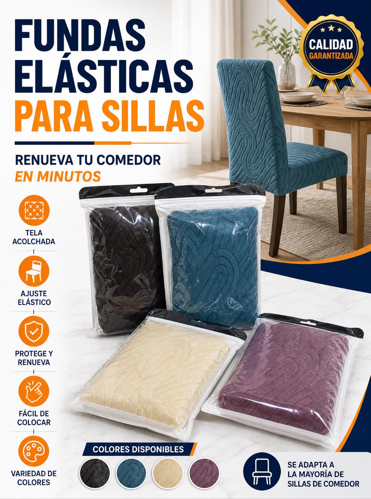 FUNDA DE SILLAS ELEGANTE