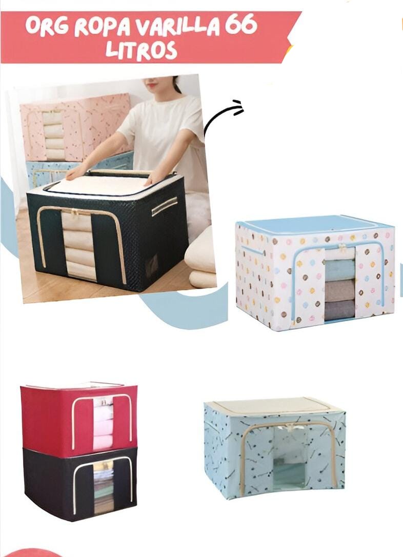 ORGANIZADOR DE ROPA CON VARILLA 66 LITROS