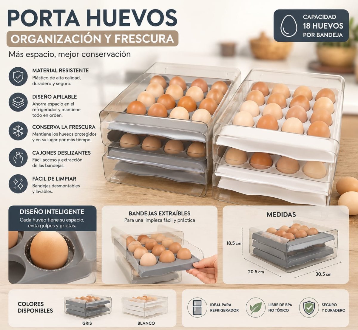 PORTA HUEVO ACRÍLICO