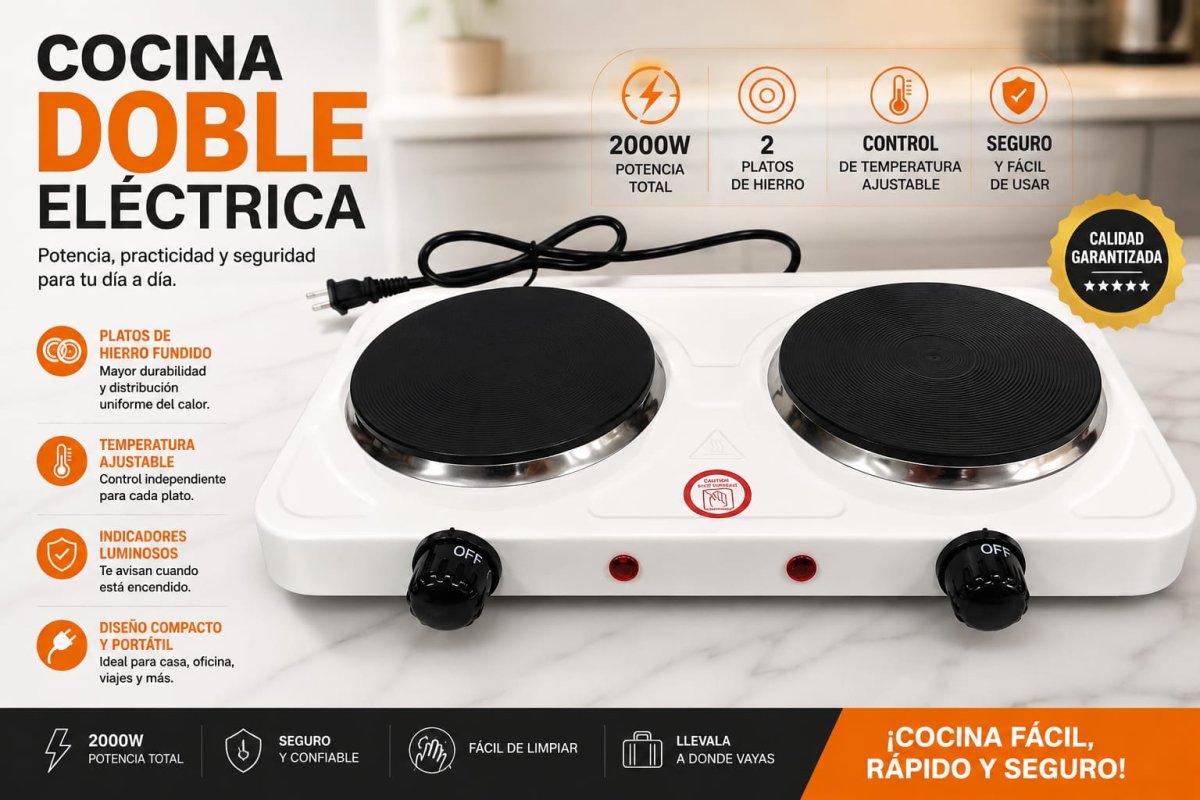 COCINA ELÉCTRICA 2 HORNILLAS