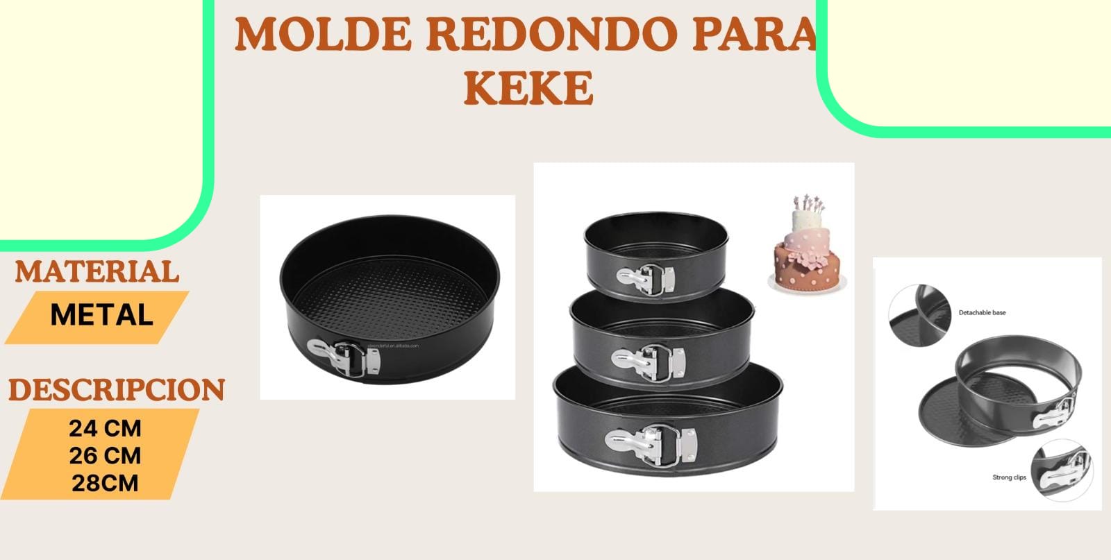 PACK MOLDE REDONDO PARA KEKE