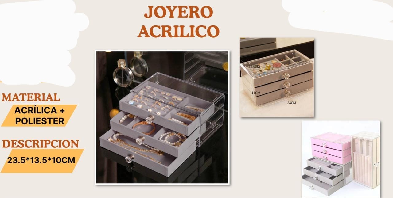 JOYERO ACRÍLICO 3 NIVELES