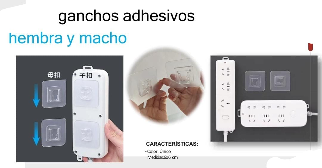 SET ADHESIVO HEMBRA Y MACHO 3 set