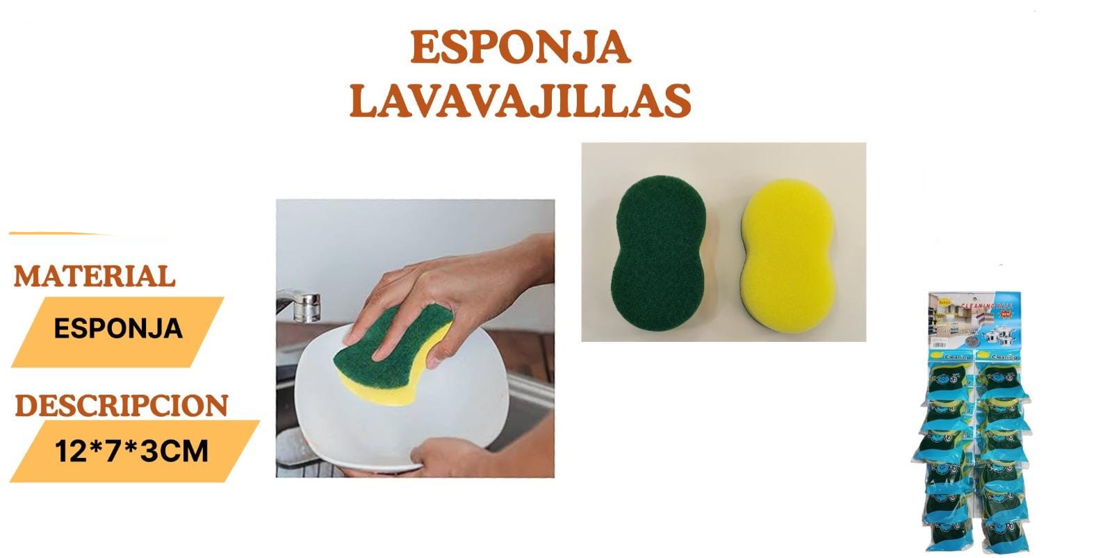 ESPONJA LAVAVAJILLAS BLISTER DE 12