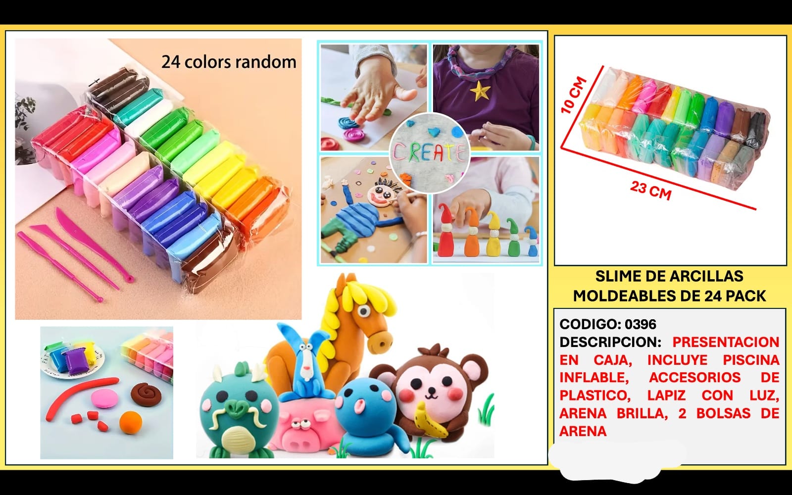 SLIME DE ARCILLAS MOLDEABLES DE 24 PACK