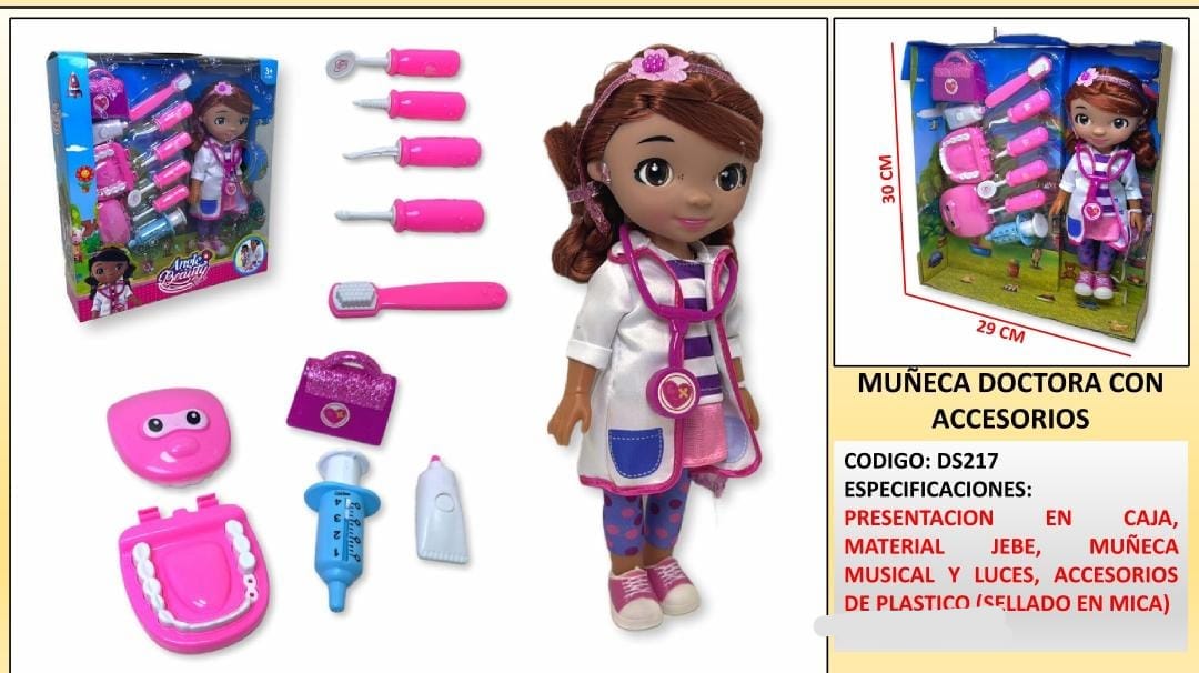 MUÑECA DOCTORA CON ACCESORIOS