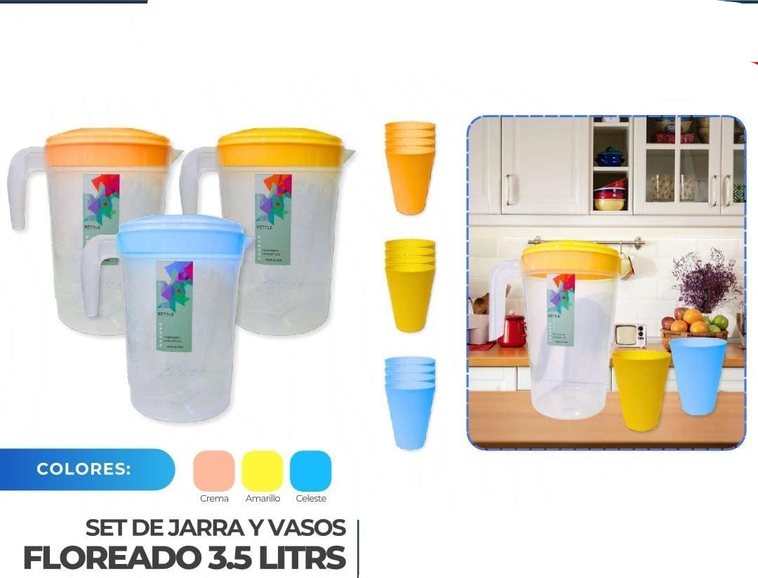 SET DE JARRA 3.5 LITROS CON VASOS