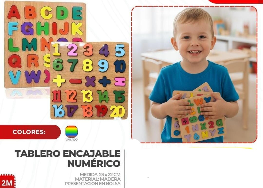 ROMPECABEZA TABLERO LETRAS NÚMERO