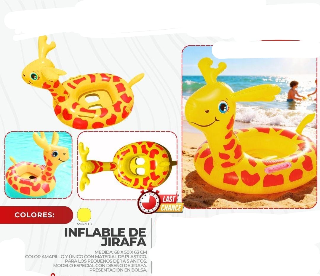 FLOTADOR DE JIRAFA CON SUJETADOR