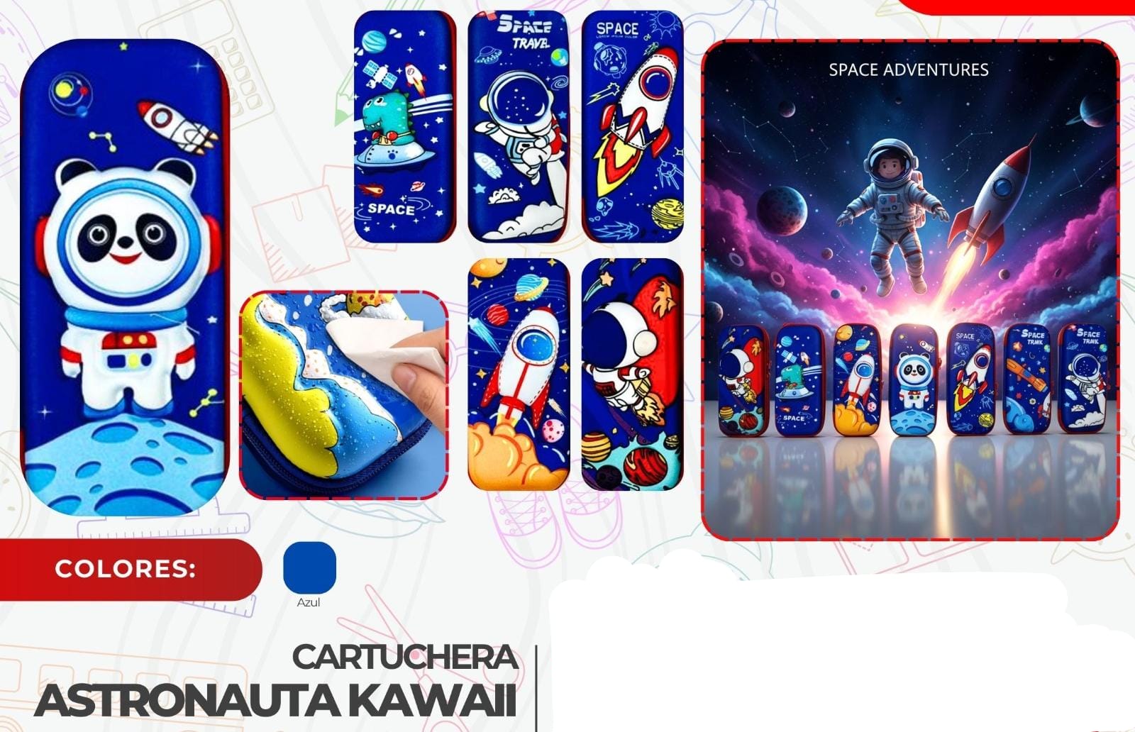 CARTUCHERA KAWAII ASTRONAUTA