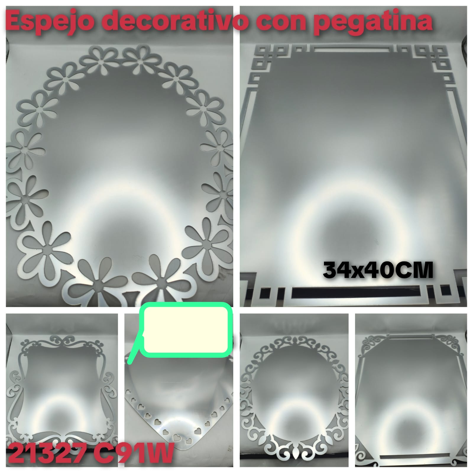 ESPEJO 🪞 CON ADHESIVO DECORATIVO