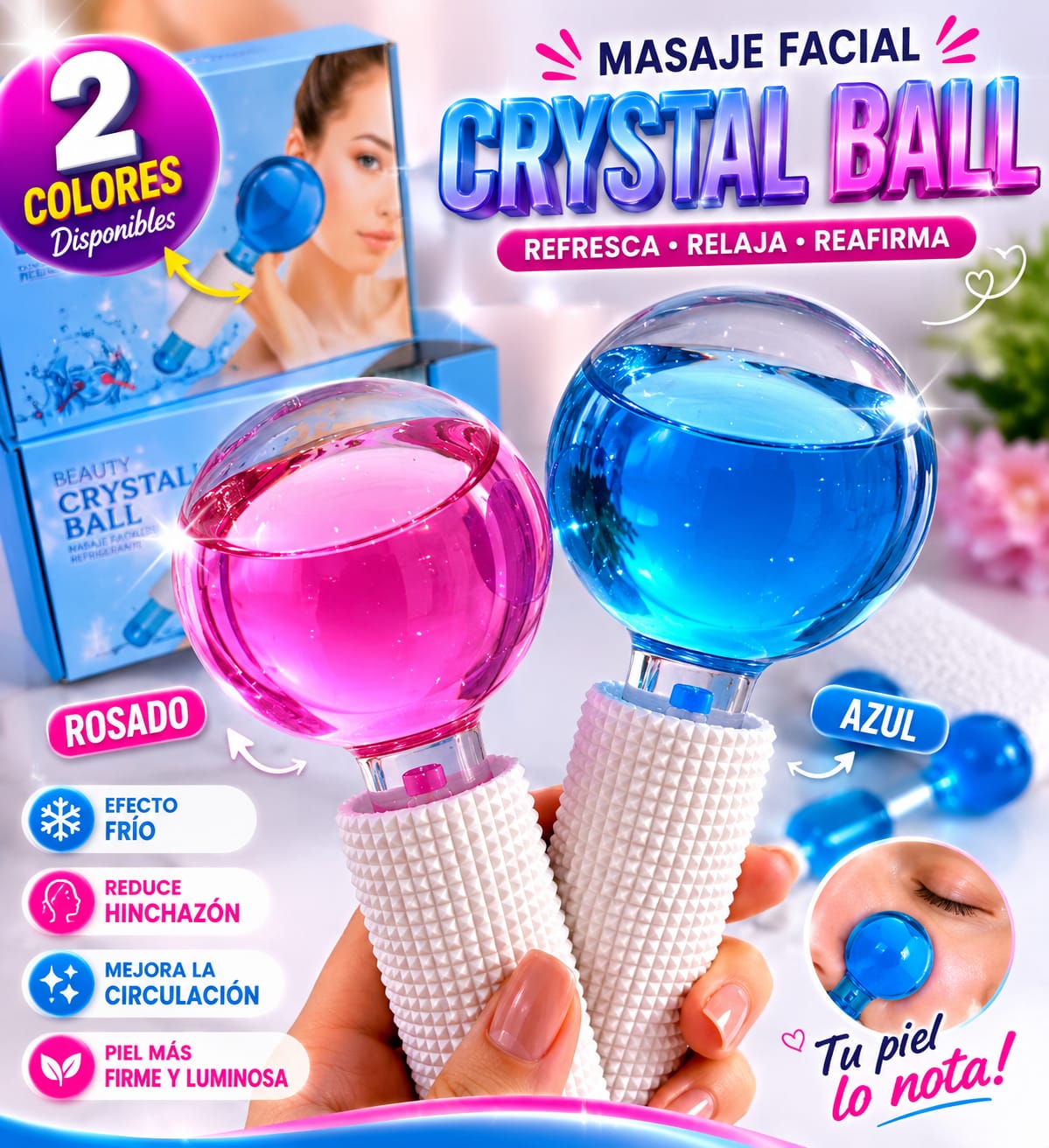 SET DE MASAJEADORES FACIALES CRYSTAL BALL
