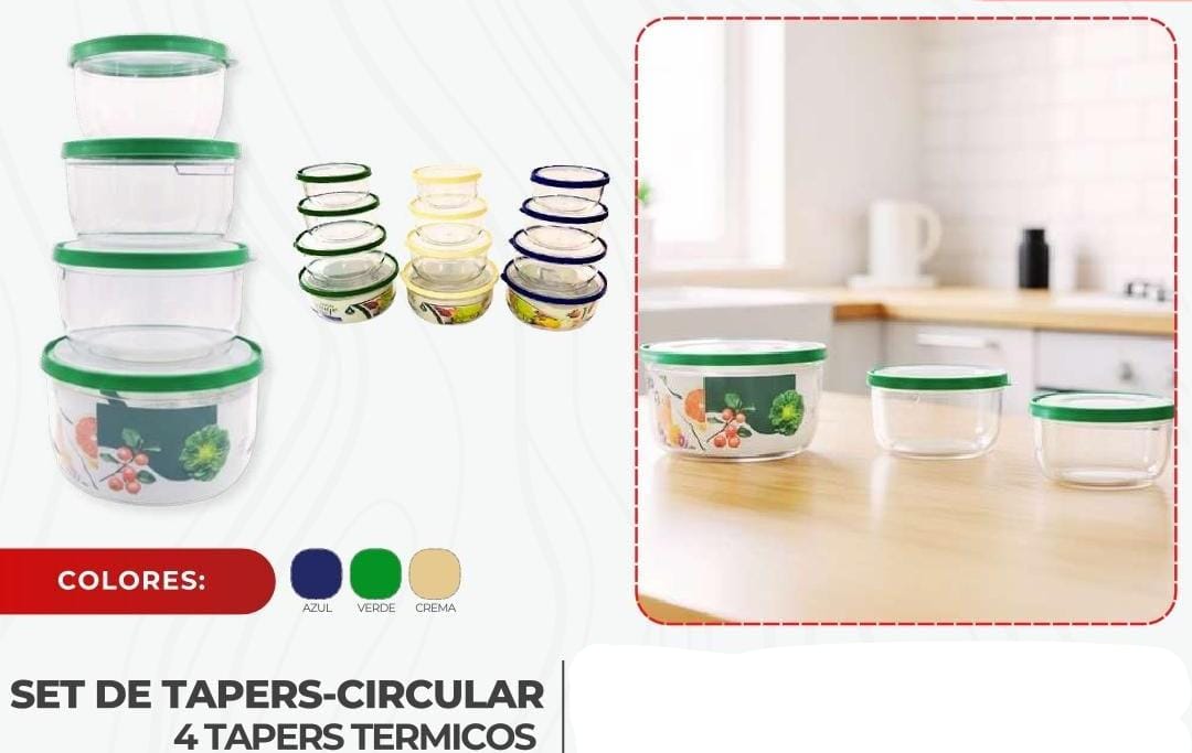 SET DE TAPER ACRÍLICOS CIRCULAR X4