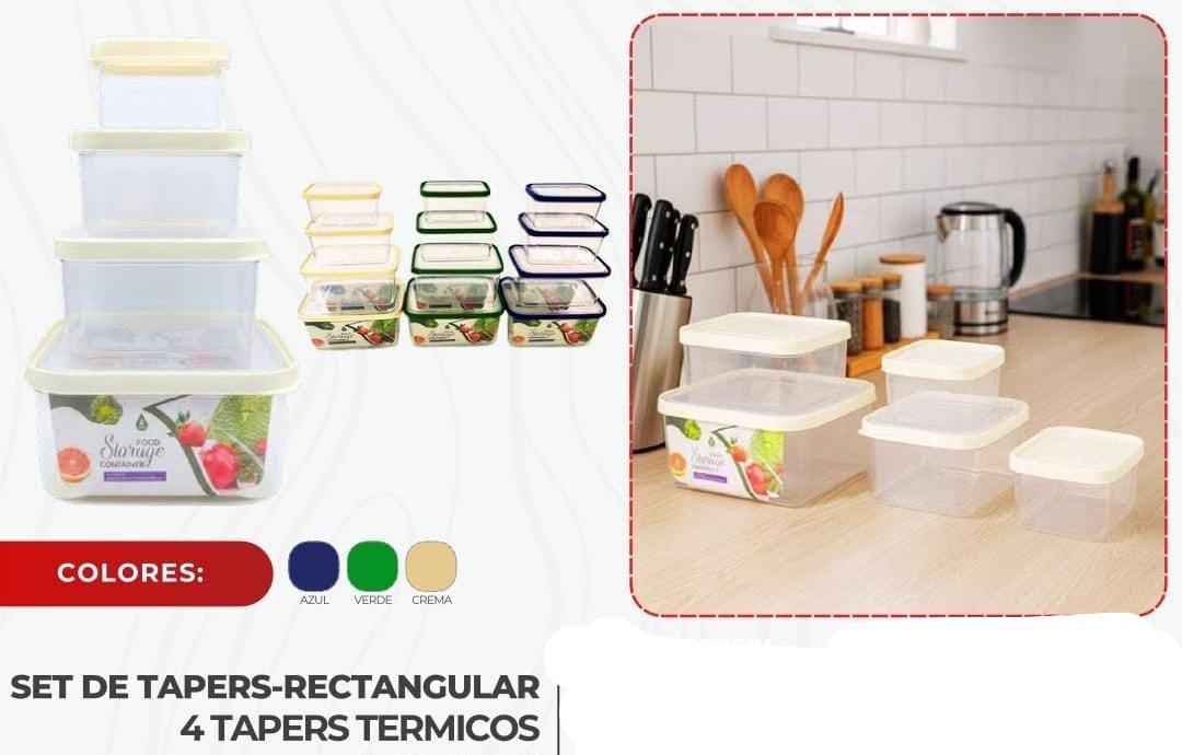 SET DE TAPER ACRÍLICOS RECTANGULAR X4