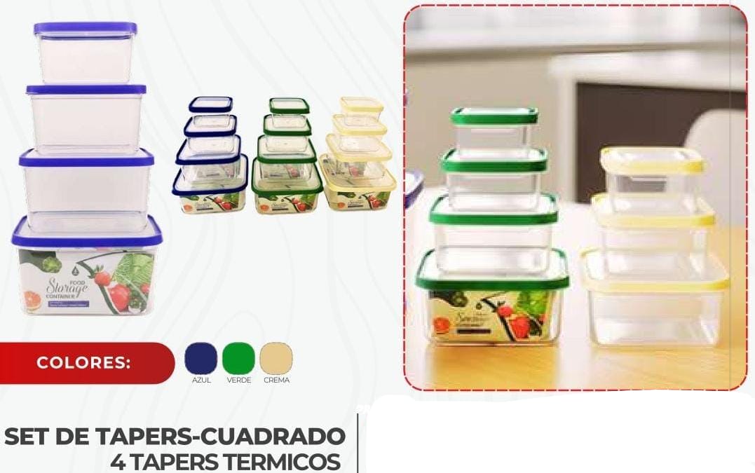 SET DE TAPER ACRÍLICOS CUADRADO X4