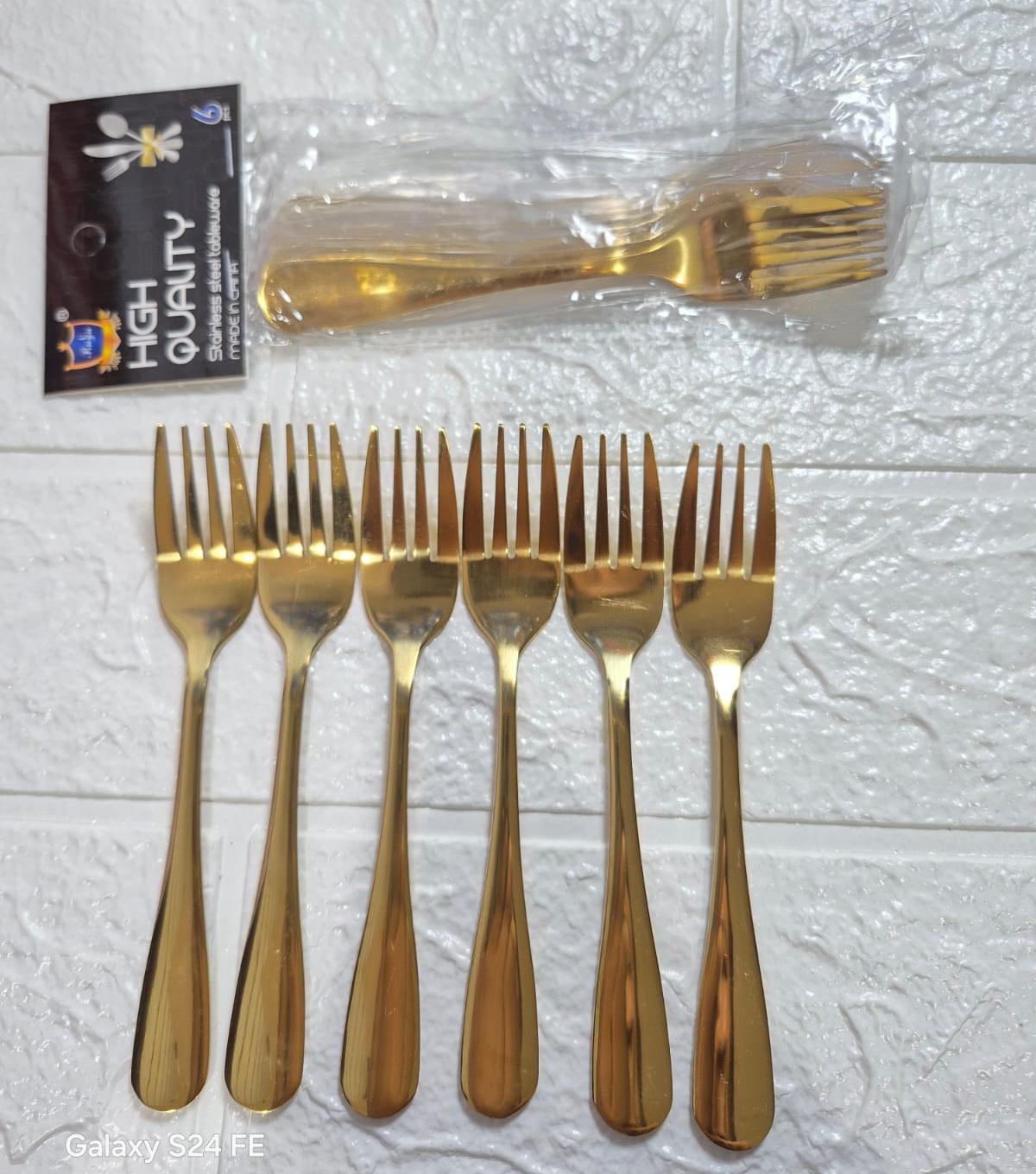 SET DE TENEDORES DORADAS 6 PZ