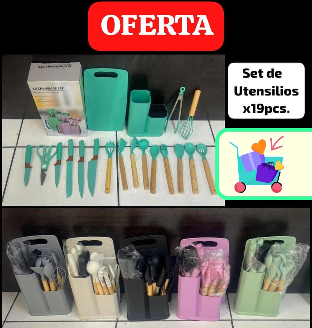 SET DE UTENSILIOS DE SILICONA 19 PZ