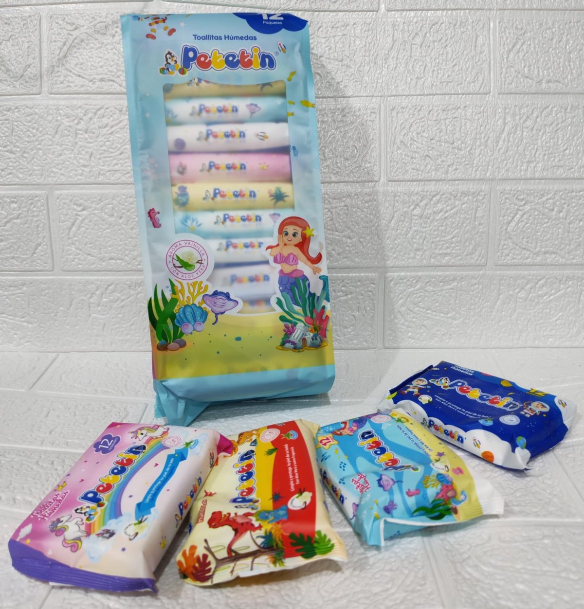 PAÑITOS HÚMEDOS PACKS 12 PAQUETES X 12 PZ PETETIN