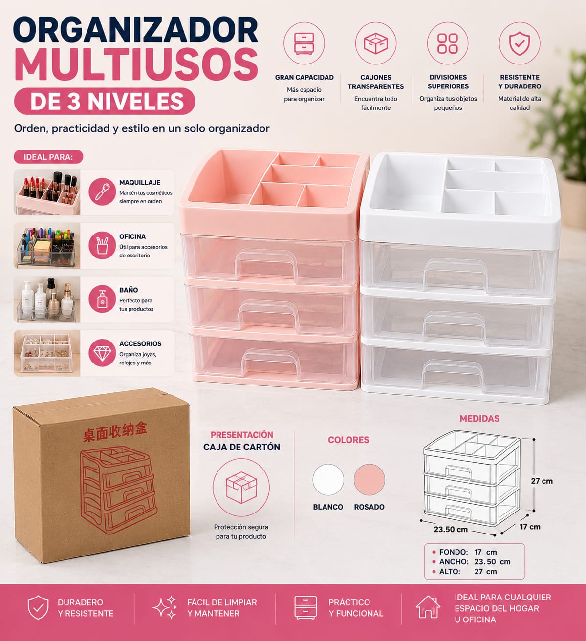 ORGANIZADOR MULTIUSOS DE 3 NOVELES