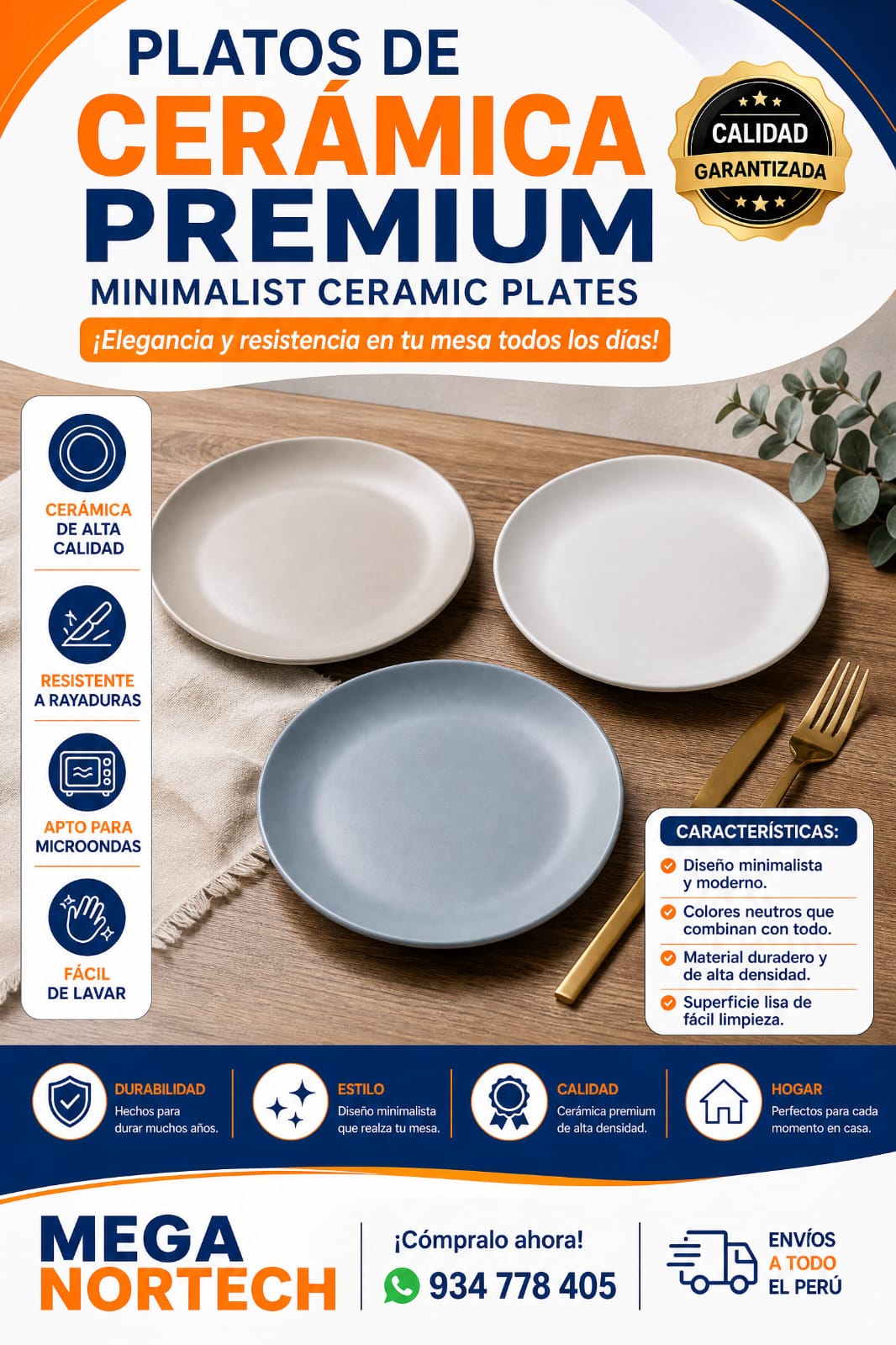 PLATOS DE CERAMICA PLANOS ELEGANTES