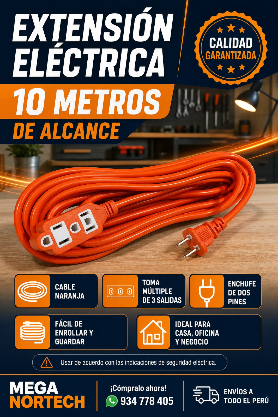 EXTENSIÓN ELÉCTRICA DE 10 METROS