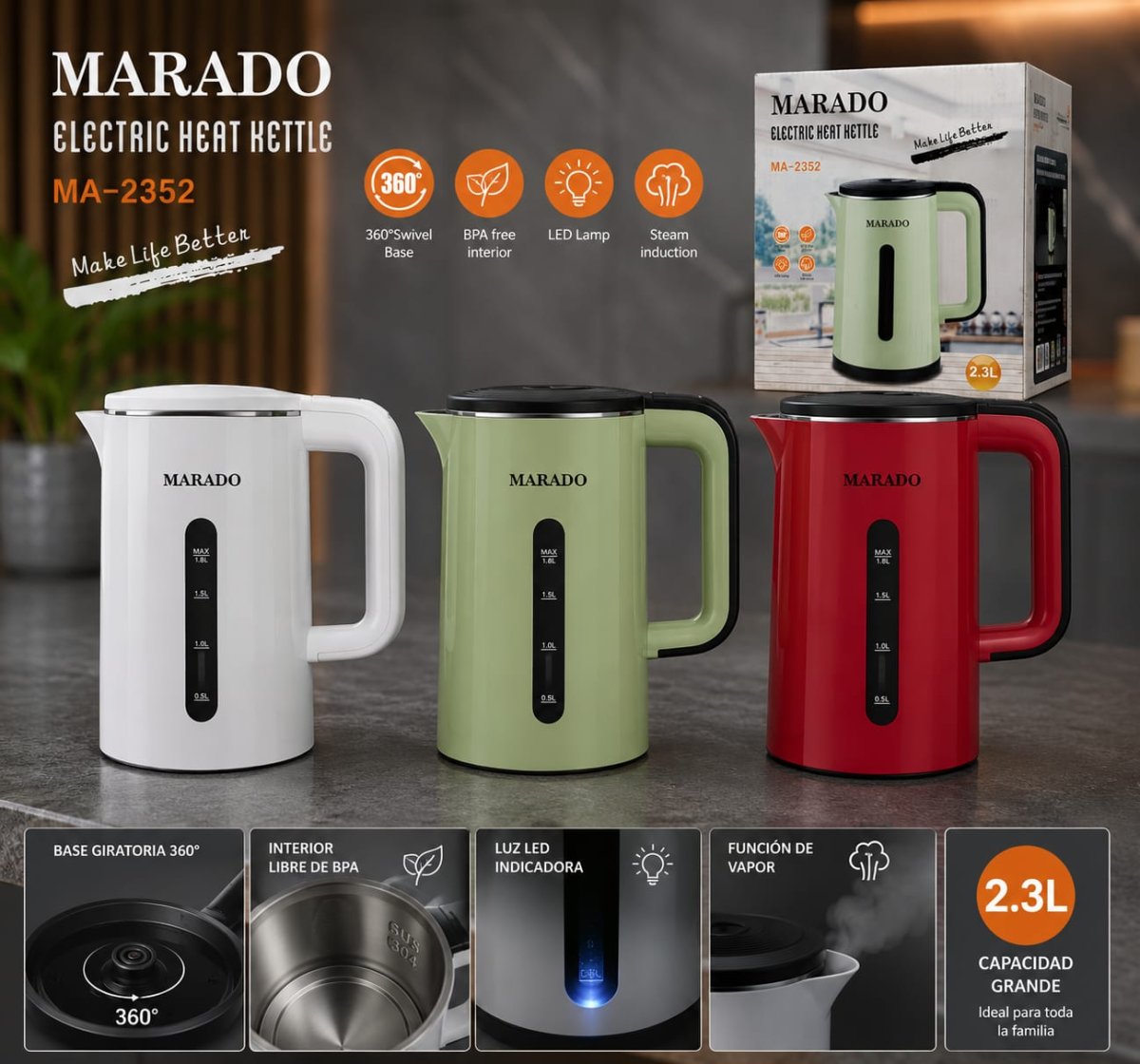 HERVIDOR MARADO DE 2.3 LITROS