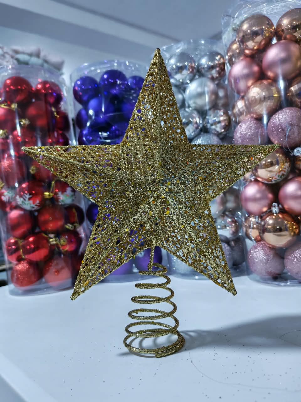 ESTRELLA DE ARBOL NAVIDEÑO DORADO
