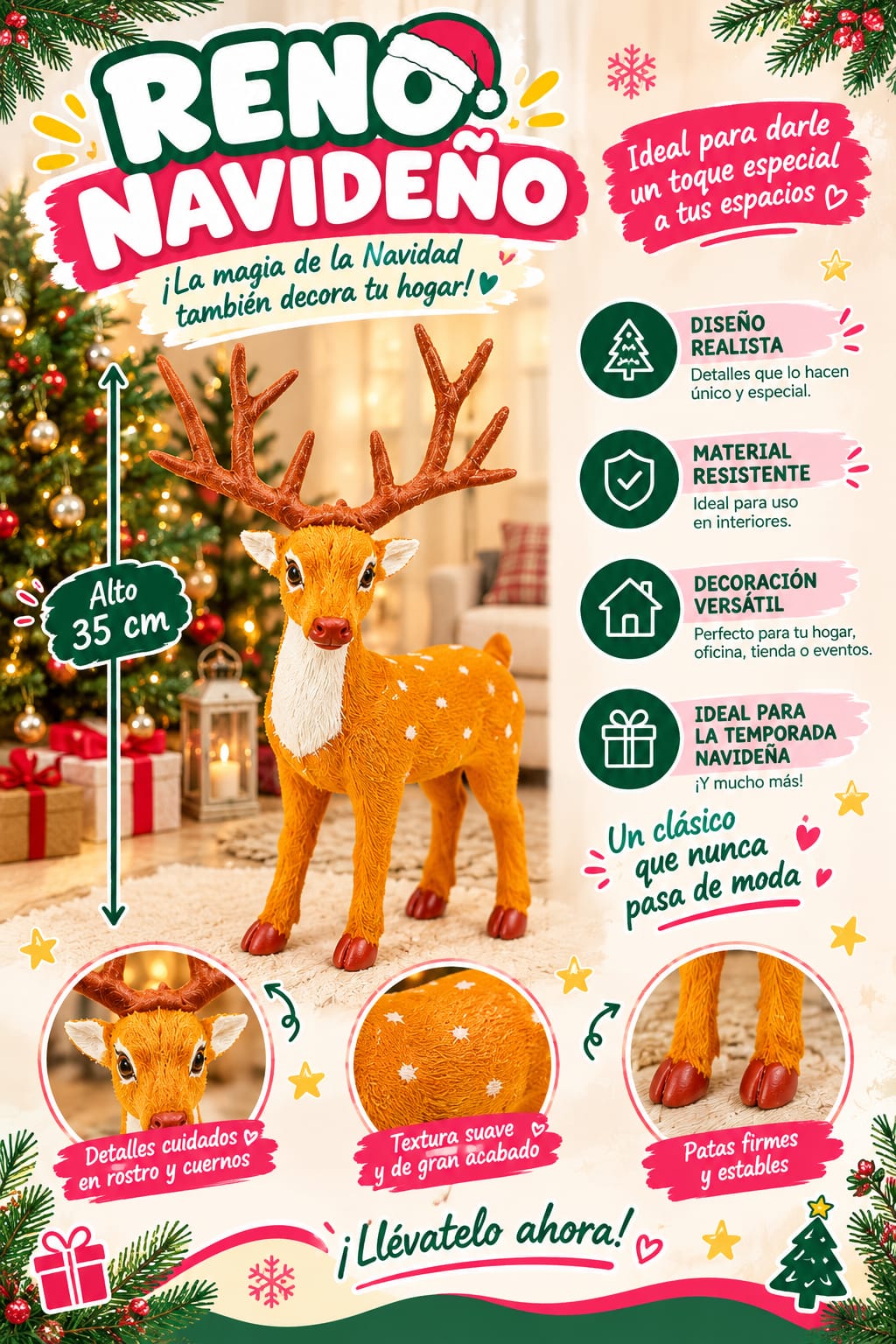 RENO NAVIDEÑO 35CM