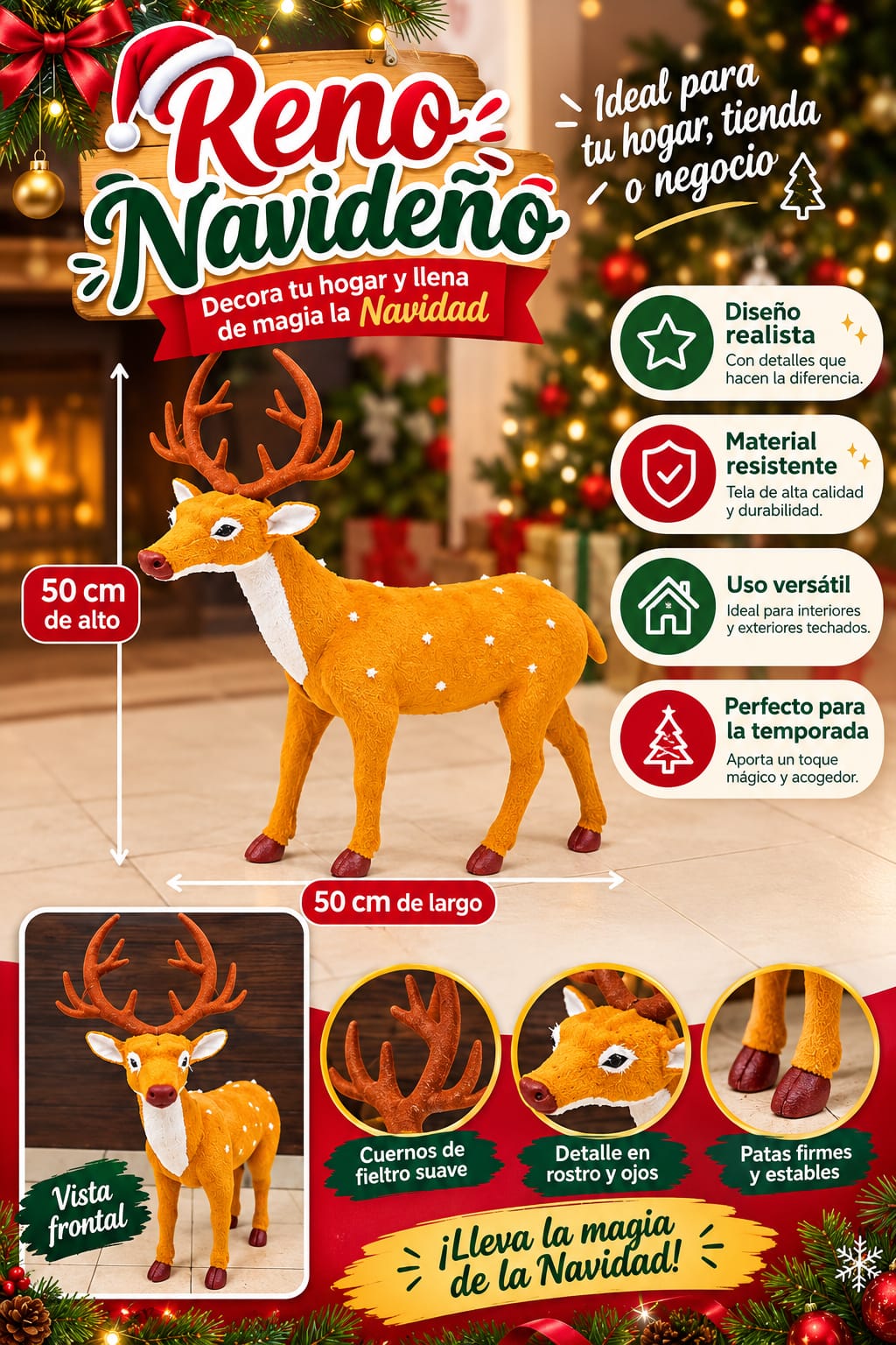 RENO NAVIDEÑO 50CM