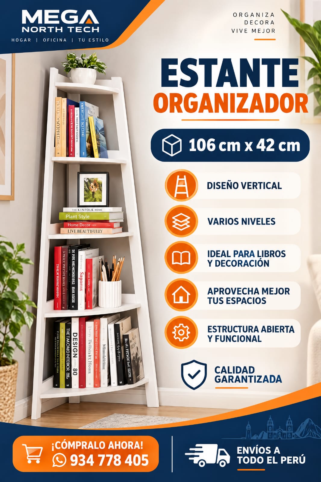 ESQUINERO ESTANTE ORGANIZADOR 106cm x 42cm