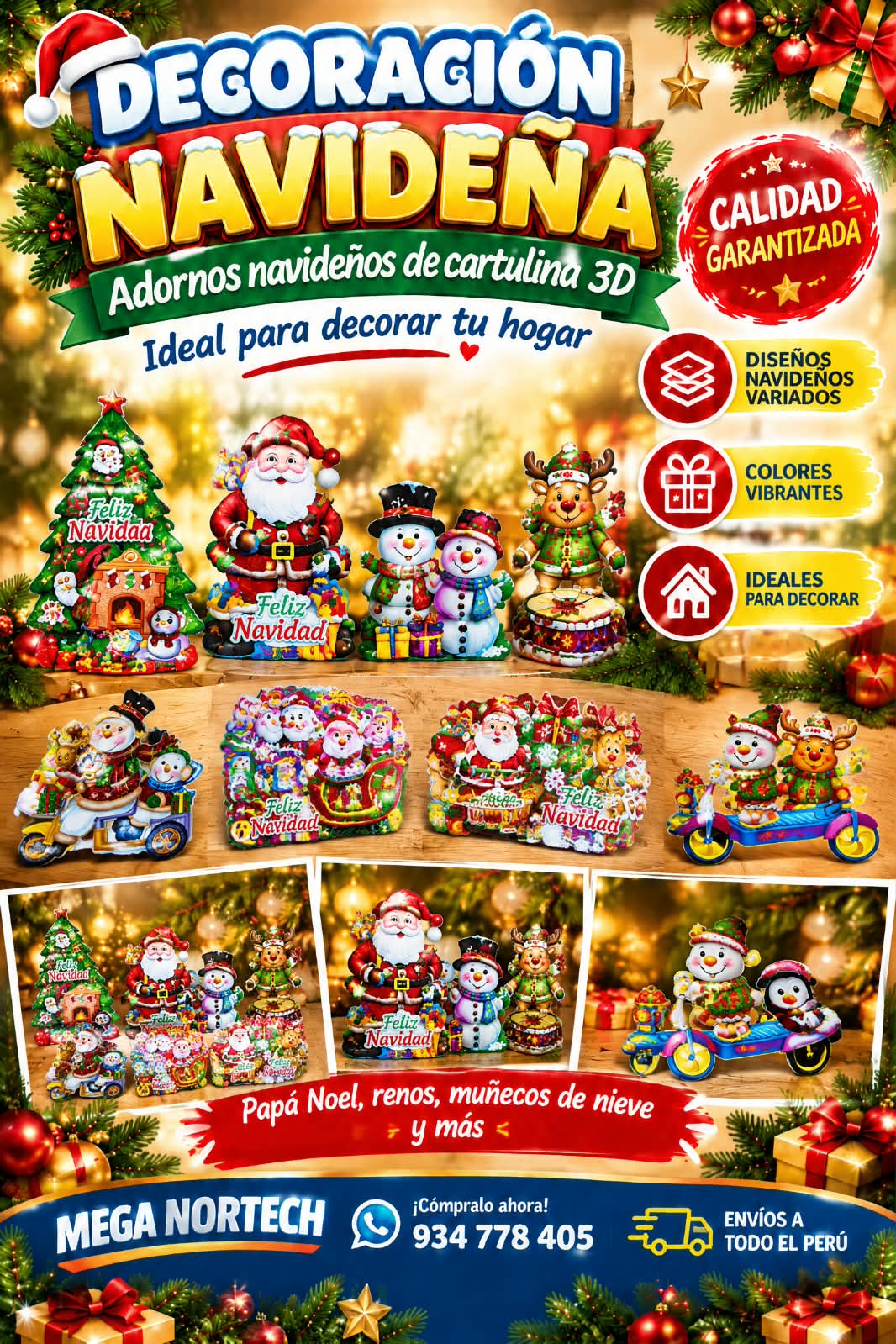 ADORNO NAVIDEÑO DE PAPEL CARTULINA