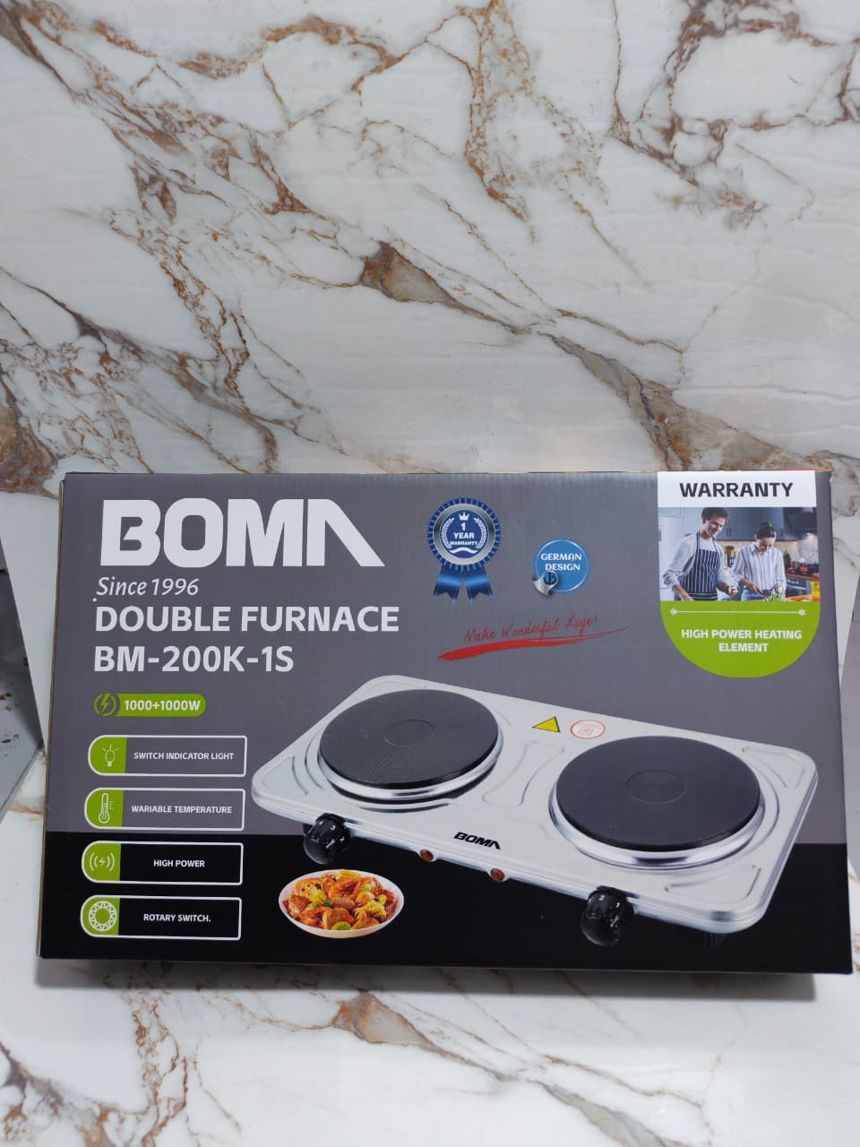 COCINA ESTUFA 2 HORNILLAS BOMA -2000W
