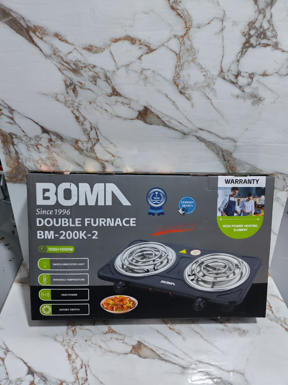 COCINA ELECTRICA 2 HORNIAS BOMA 2000W