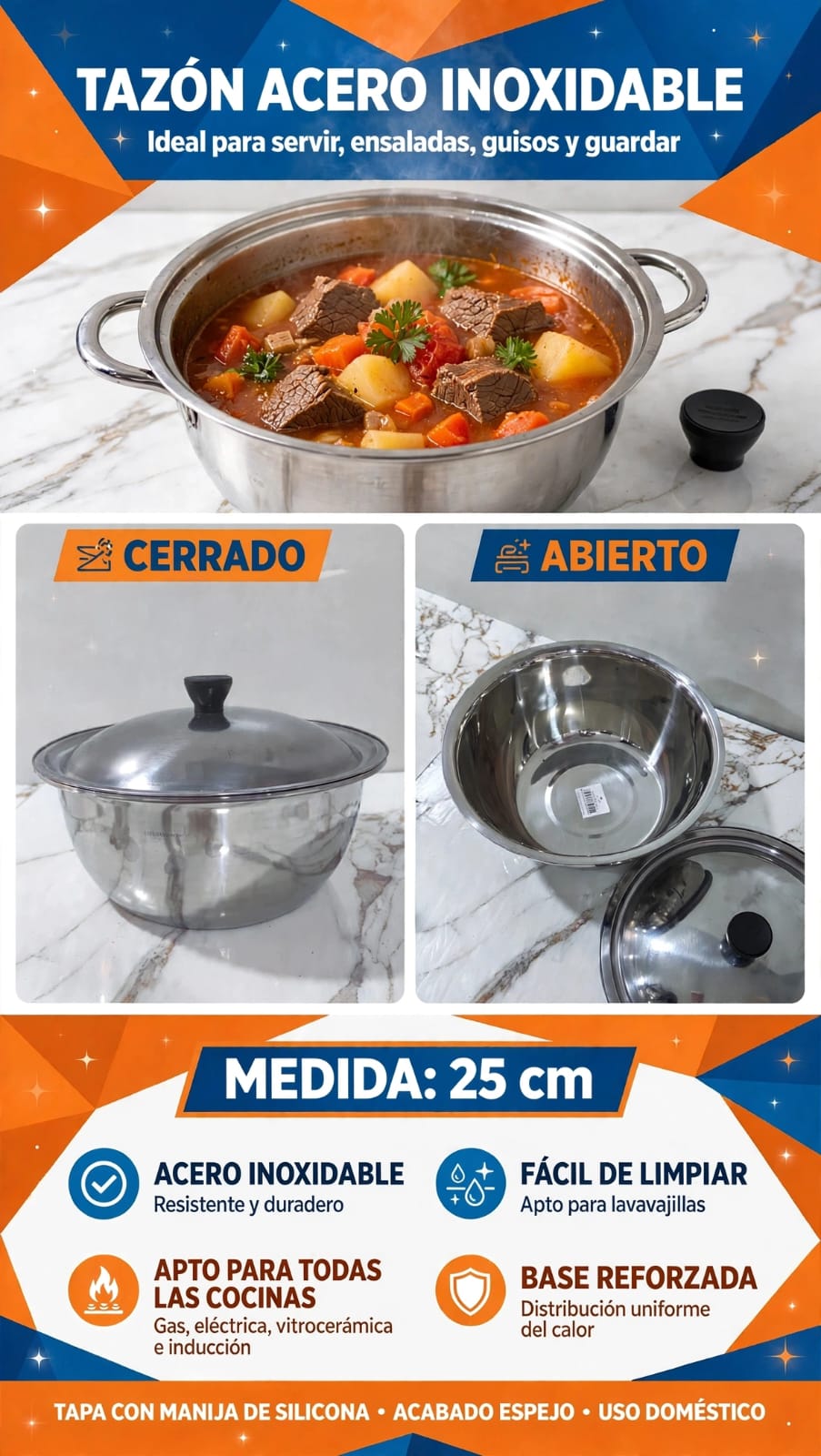 TAZON CON TAPA 25 CM