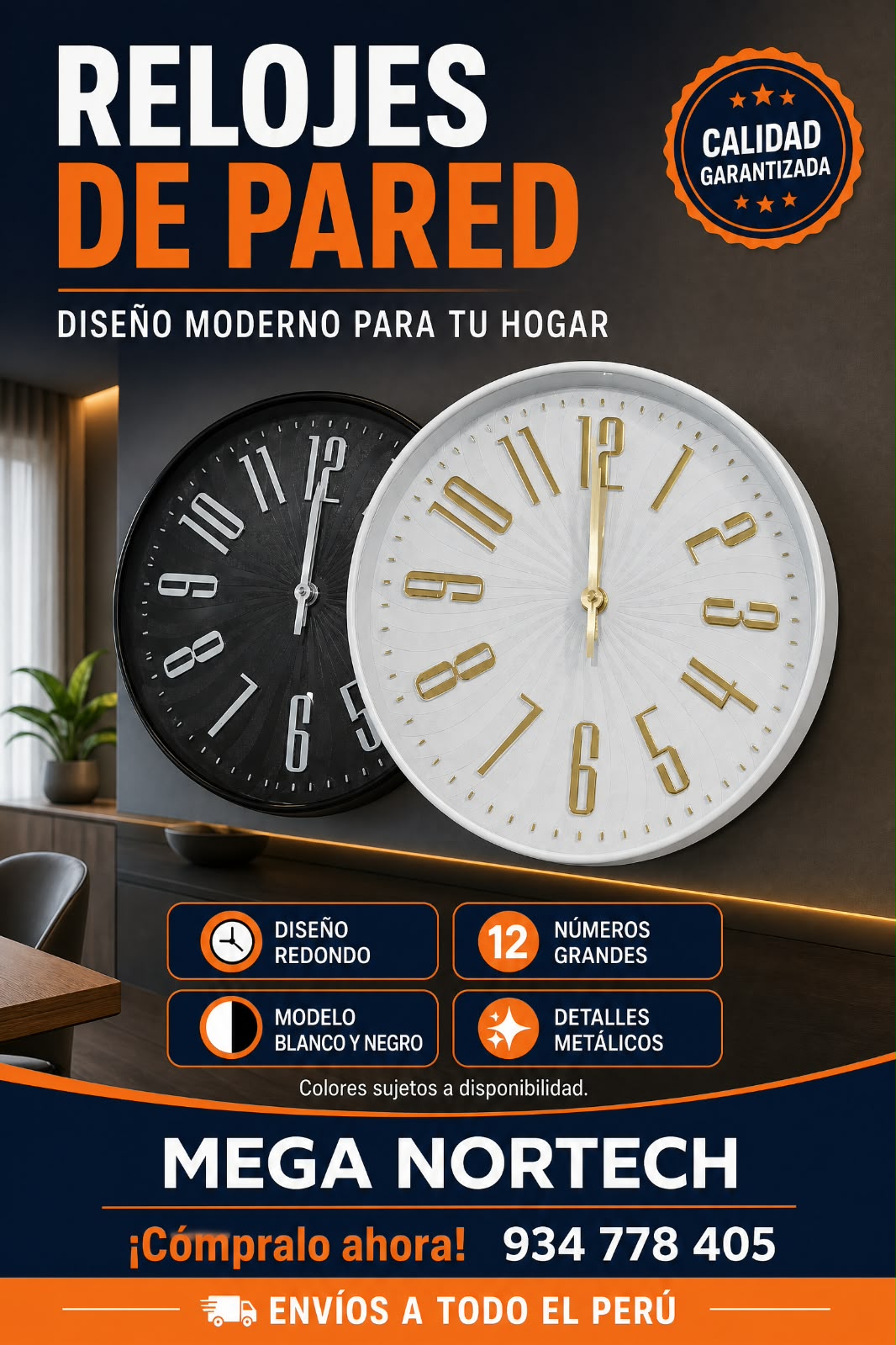 RELOJ DE PARED ELEGANTE