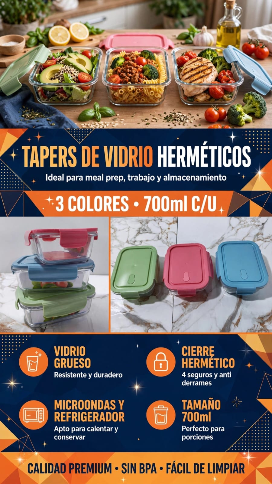 TAPER DE VIDRIO 700 ML