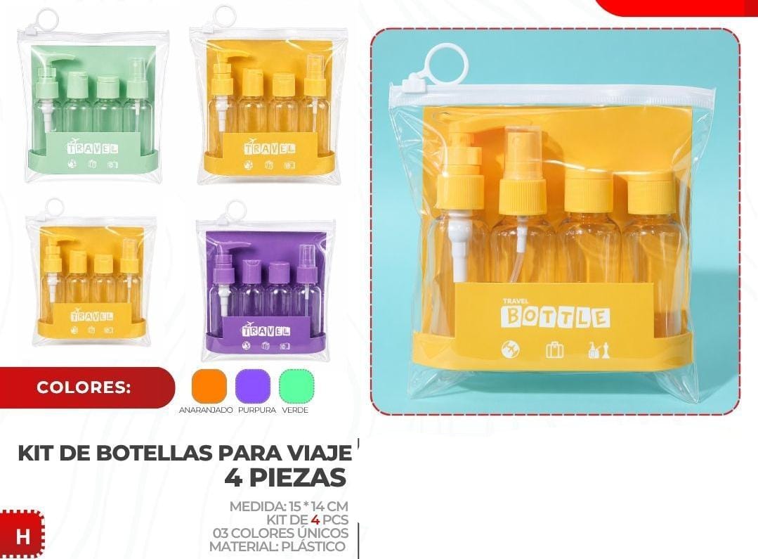 KIT DE BOTELLAS PARA VIAJE