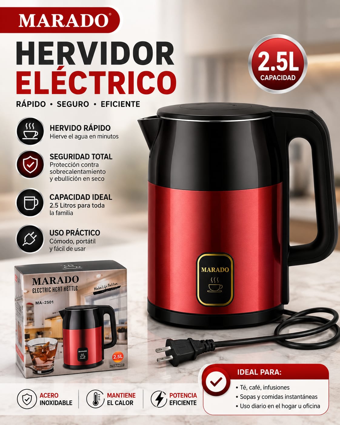 HERVIDOR MARADO DE 2.5 LITROS