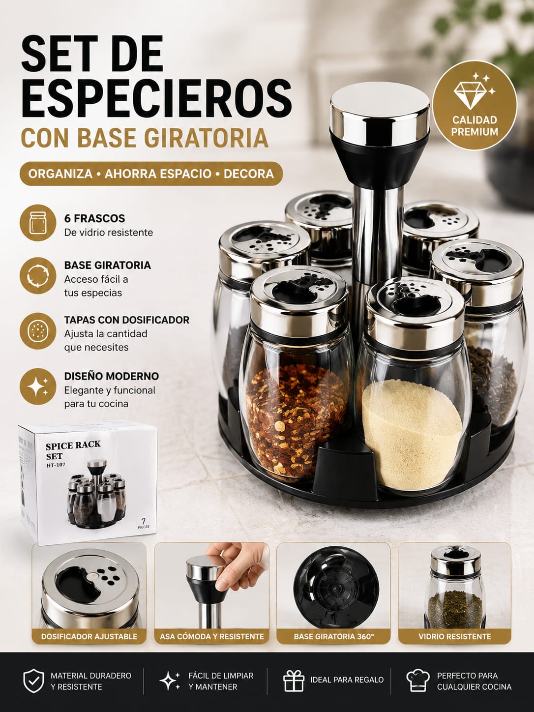CONDIMENTERO GIRATORIO 6 PZ