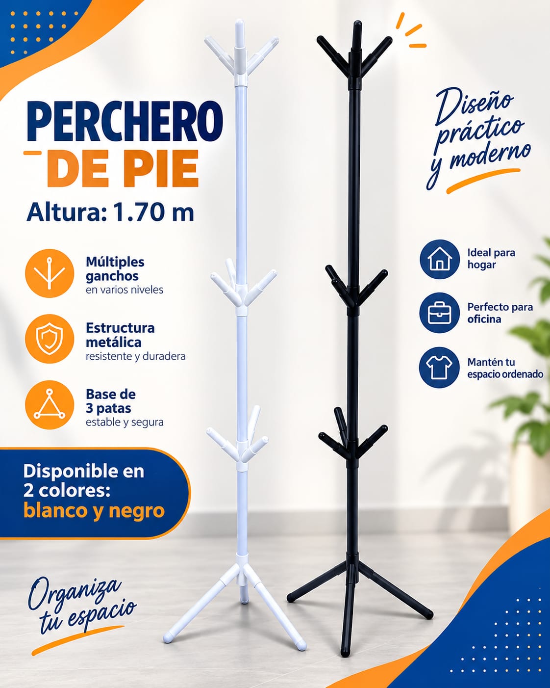 PERCHERO DE PIE 1.70 CM