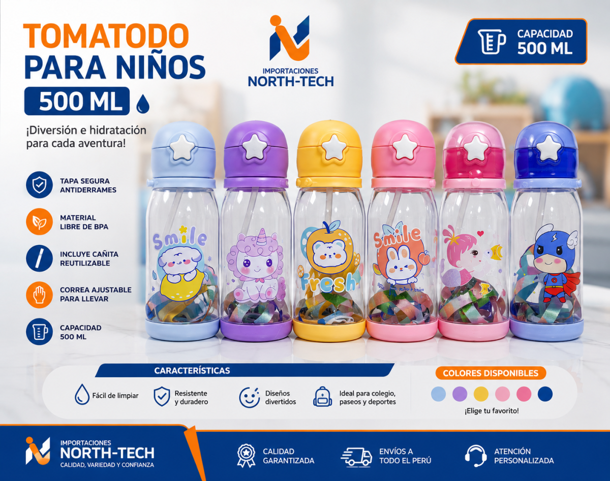 TOMATODO DE NIÑO INFANTIL 500 ML